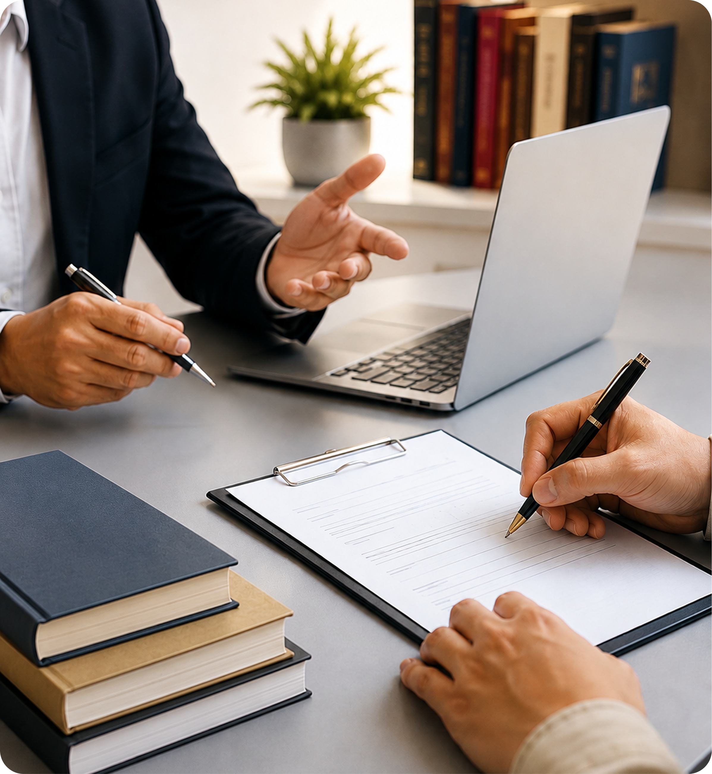 Publishing consultation at a desk